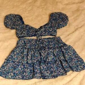 Floral Blue skirt and top by Wild Fable
